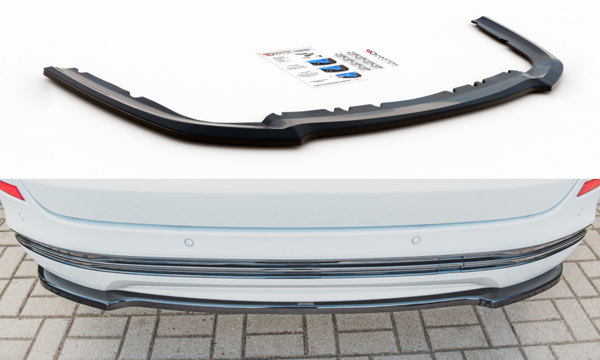 Maxton Central Rear Splitter Ford Mondeo Estate Platinium Mk5 Facelift - Gloss Black