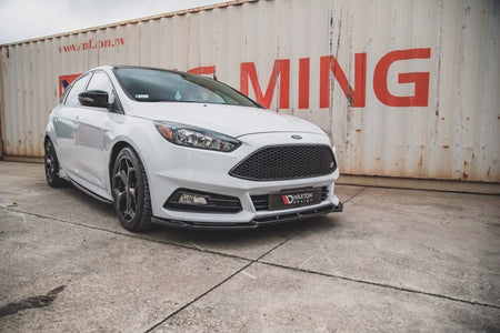 Maxton Front Splitter V.5 Ford Focus St Mk3 Facelift - Gloss Black