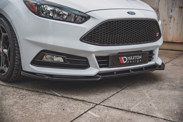 Maxton Front Splitter V.5 Ford Focus St Mk3 Facelift - Gloss Black