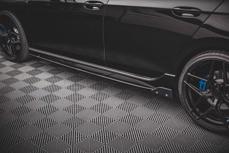 Maxton Side Skirts Diffusers + Flaps V.2 Volkswagen Golf R Mk8 - Gloss Black