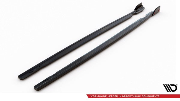 Maxton Side Skirts Diffusers + Flaps V.2 Volkswagen Golf R Mk8 - Gloss Black