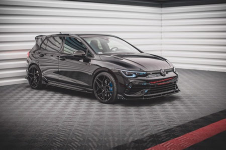 Maxton Side Skirts Diffusers + Flaps V.2 Volkswagen Golf R Mk8 - Gloss Black