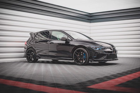 Maxton Side Skirts Diffusers + Flaps V.2 Volkswagen Golf R Mk8 - Gloss Black
