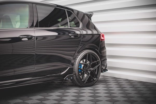 Maxton Side Skirts Diffusers + Flaps V.2 Volkswagen Golf R Mk8 - Gloss Black