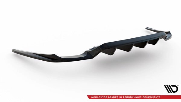 Maxton Central Rear Splitter (With Vertical Bars) Porsche Panamera Turbo 970 - Gloss Black