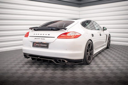 Maxton Central Rear Splitter (With Vertical Bars) Porsche Panamera Turbo 970 - Gloss Black