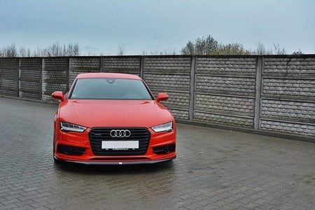 Maxton Front Splitter Audi S7 / A7 S-Line C7 Fl - Gloss Black