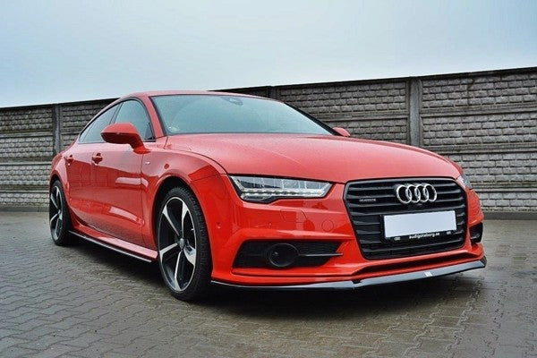 Maxton Front Splitter Audi S7 / A7 S-Line C7 Fl - Gloss Black
