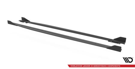 Maxton Street Pro Side Skirts Diffusers + Flaps Audi RS3 Sportback 8Y - Black + Gloss Flaps    