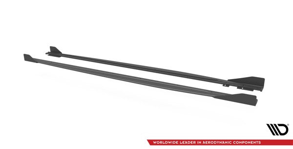 Maxton Street Pro Side Skirts Diffusers + Flaps Audi RS3 Sportback 8Y - Black + Gloss Flaps    