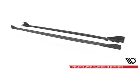Maxton Street Pro Side Skirts Diffusers + Flaps Audi RS3 Sportback 8Y - Black + Gloss Flaps    