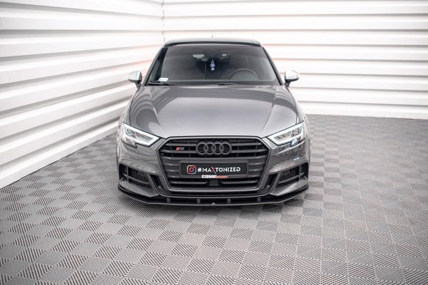 Maxton Street Pro Front Splitter Audi S3 / A3 S-Line Sportback 8V Facelift - Black
