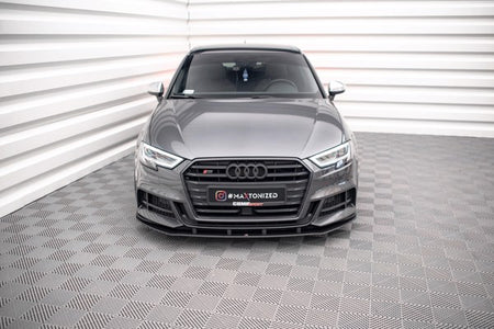 Maxton Street Pro Front Splitter Audi S3 / A3 S-Line Sportback 8V Facelift - Black