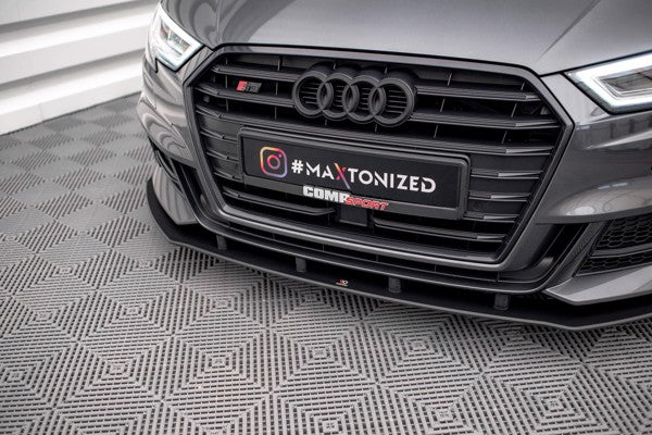 Maxton Street Pro Front Splitter Audi S3 / A3 S-Line Sportback 8V Facelift - Black