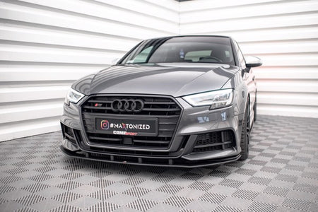 Maxton Street Pro Front Splitter Audi S3 / A3 S-Line Sportback 8V Facelift - Black