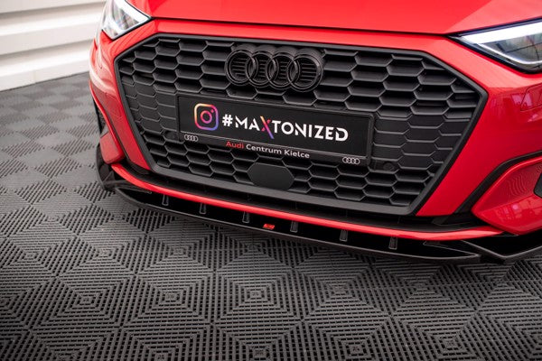 Maxton Front Splitter V.1 Audi A3 8Y - Gloss Black