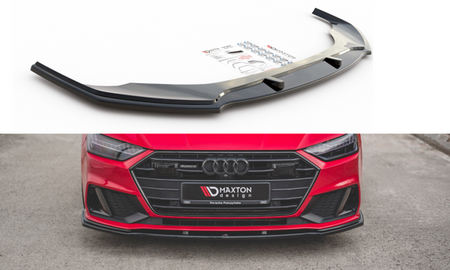Maxton Front Splitter V.2 Audi A7 C8 S-Line / S7 C8 - Gloss Black