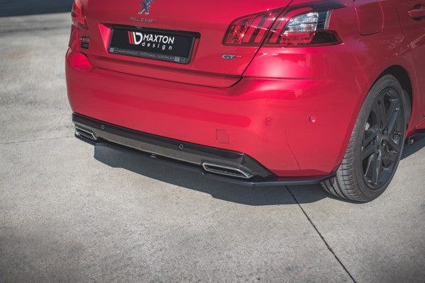 Maxton Central Rear Splitter Peugeot 308 Gt Mk2 Facelift - Gloss Black