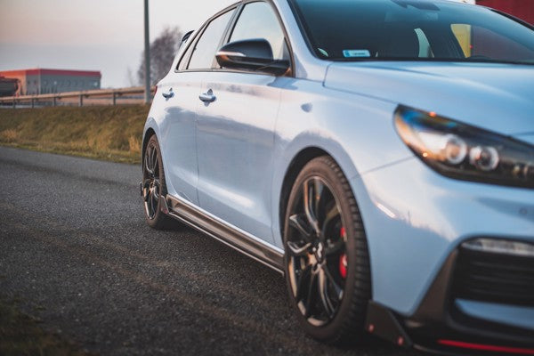 Maxton Side Skirts Diffusers + Flaps V.5 Hyundai I30 N Mk3 / Mk3 Fl Hatchback/Fastback - Gloss Black