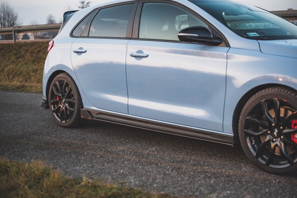 Maxton Side Skirts Diffusers + Flaps V.5 Hyundai I30 N Mk3 / Mk3 Fl Hatchback/Fastback - Gloss Black