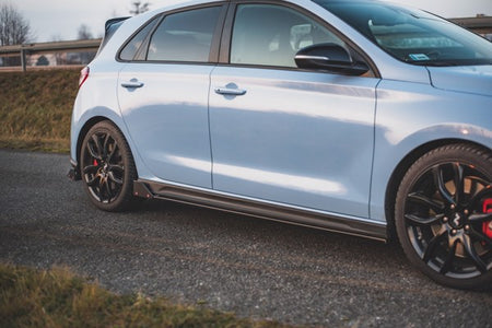 Maxton Side Skirts Diffusers + Flaps V.5 Hyundai I30 N Mk3 / Mk3 Fl Hatchback/Fastback - Gloss Black
