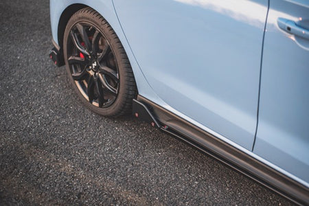 Maxton Side Skirts Diffusers + Flaps V.5 Hyundai I30 N Mk3 / Mk3 Fl Hatchback/Fastback - Gloss Black