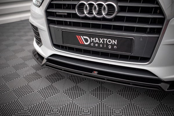 Maxton Front Splitter V.2 Audi Q3 8U Facelift - Gloss Black
