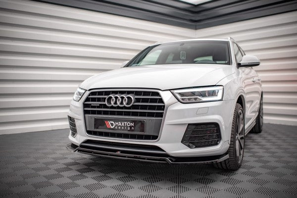 Maxton Front Splitter V.2 Audi Q3 8U Facelift - Gloss Black