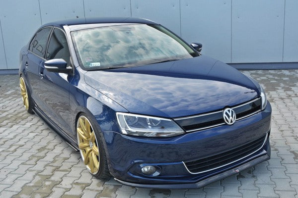 Maxton Front Splitter V.2 Volkswagen Jetta Mk6 Sedan Preface - Gloss Black