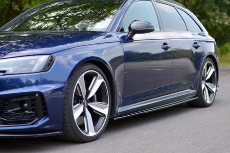 Maxton Side Skirts Diffusers Audi RS4 B9  - Gloss Black