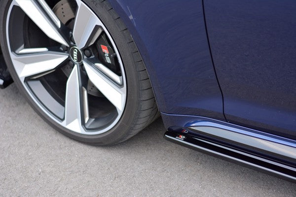 Maxton Side Skirts Diffusers Audi RS4 B9  - Gloss Black