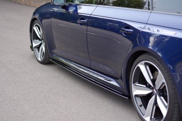 Maxton Side Skirts Diffusers Audi RS4 B9  - Gloss Black