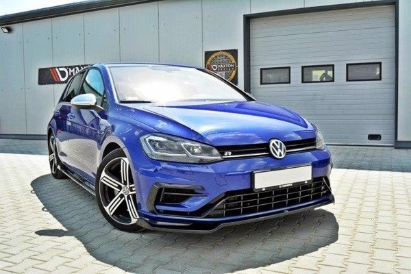 Maxton Front Splitter V.2 VW Golf 7 R / R-Line Facelift - Gloss Black