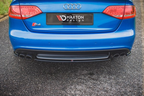 Maxton Central Rear Splitter Audi S4 / A4 S-Line B8 Sedan - Gloss Black