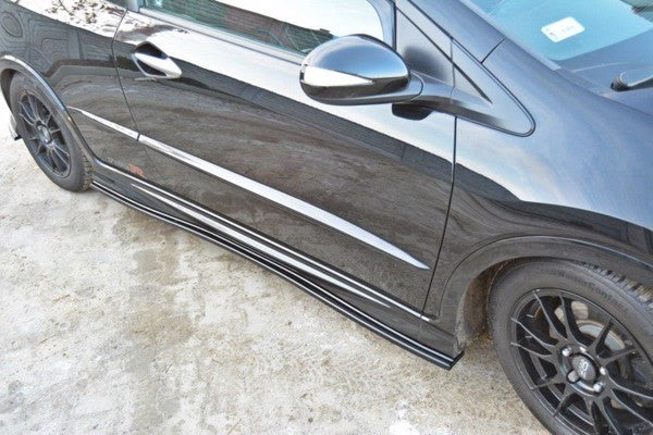 Maxton Side Skirts Diffusers Honda Civic VIii Type S/R - Gloss Black