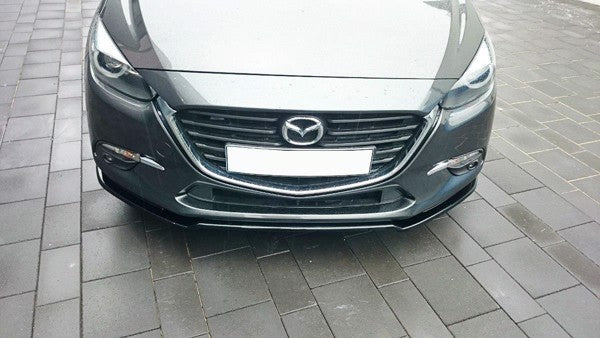 Maxton Front Splitter V.1 Mazda 3 Bn (Mk3) Facelift - Gloss Black
