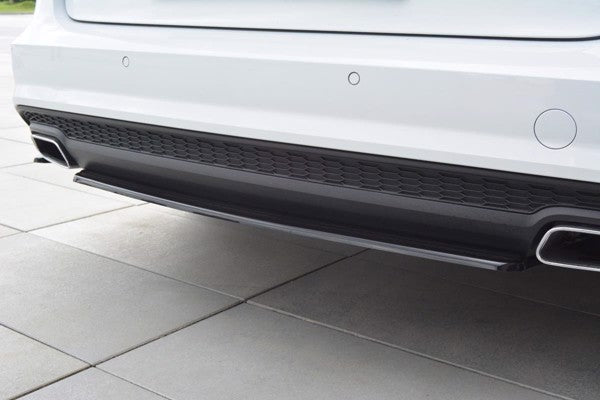 Maxton Central Rear Splitter Audi A6 C7 Avant S-Line Facelift - Gloss Black