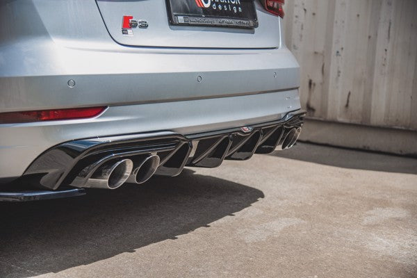 Maxton Rear Valance Audi S3 Sedan 8V Facelift - Gloss Black