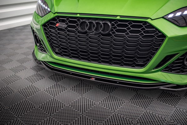 Maxton Front Splitter + Flaps V.1 Audi RS5 F5 Facelift - Gloss Black