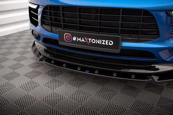 Maxton Front Splitter V.2 Porsche Macan Mk1 - Gloss Black