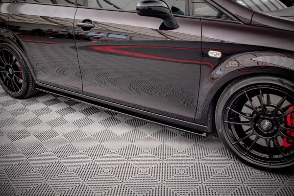 Maxton Side Skirts Diffusers Seat Leon Mk2 Cupra / Fr (Facelift) - Gloss Black
