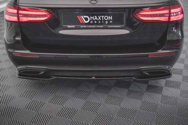 Maxton Central Rear Splitter For Mercedes-Benz E W213 - Gloss Black