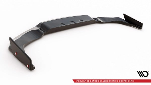Maxton Central Rear Splitter + Flaps For Nissan Gtr R35 Facelift - Gloss Black