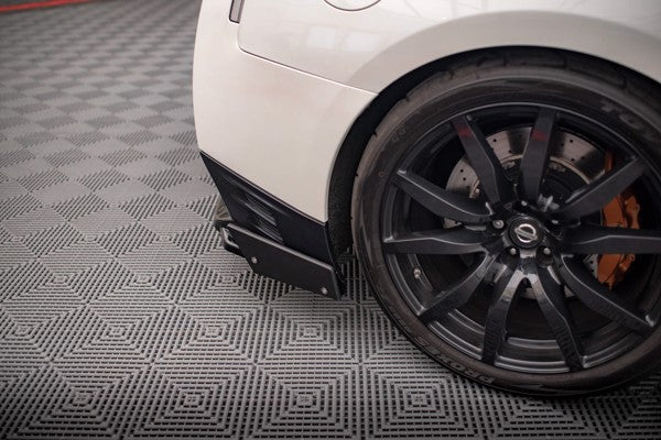 Maxton Central Rear Splitter + Flaps For Nissan Gtr R35 Facelift - Gloss Black