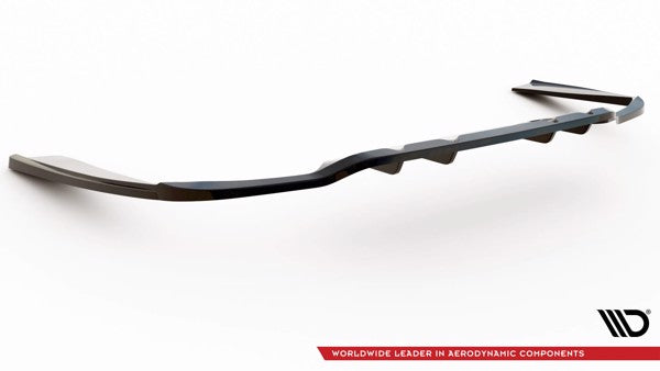 Maxton Central Rear Splitter (With Vertical Bars) Mercedes-Benz C Coupe Amg-Line C205 Facelift - Gloss Black