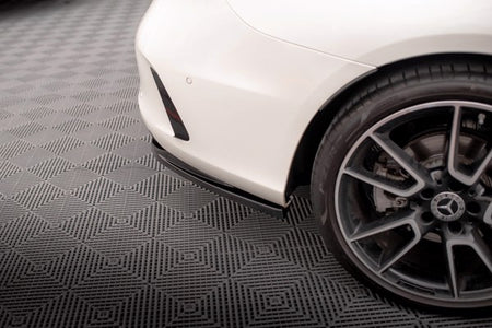 Maxton Central Rear Splitter (With Vertical Bars) Mercedes-Benz C Coupe Amg-Line C205 Facelift - Gloss Black