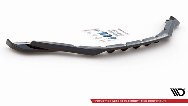 Maxton Central Rear Splitter (With Vertical Bars) BMW I8 - Gloss Black