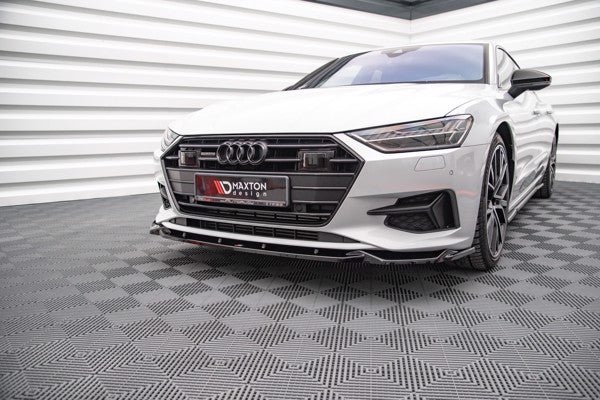 Maxton Front Splitter V.2 Audi A7 C8 - Gloss Black