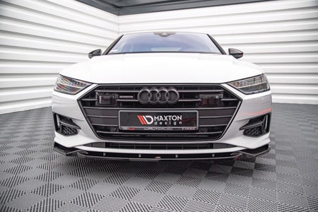 Maxton Front Splitter V.2 Audi A7 C8 - Gloss Black