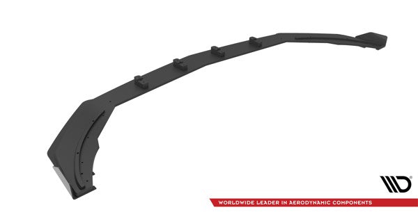 Maxton Street Pro Front Splitter + Flaps Mercedes A35 Amg / Amg-Line Aero Pack W177  - Black + Gloss Flaps    